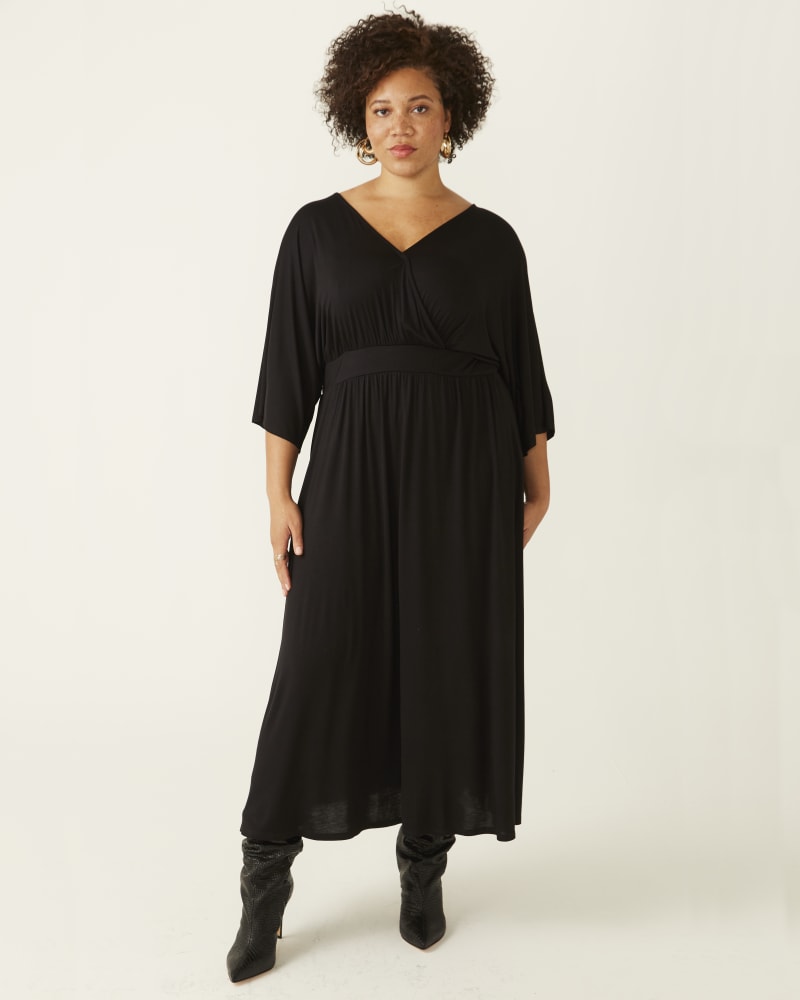 Front of plus size Gayle Faux-Wrap Maxi Dress by Molly&Isadora | Dia&Co | dia_product_style_image_id:177612